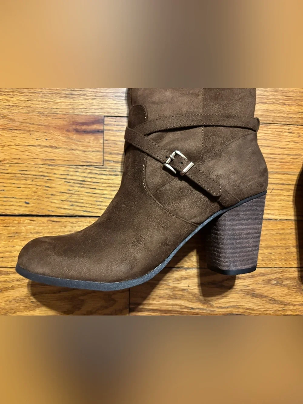Madden Girl Daallas Brown Over-the-Knee Slouch Boots with Buckle Strap